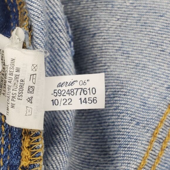 Aerie Denim Baggy Y2K Overalls Size XS - Picture 12 of 12